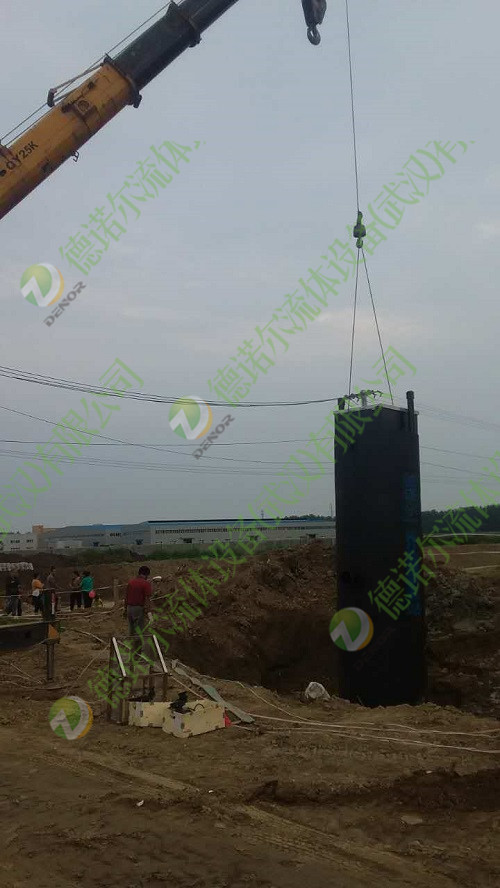 一體化預制泵站安裝現場